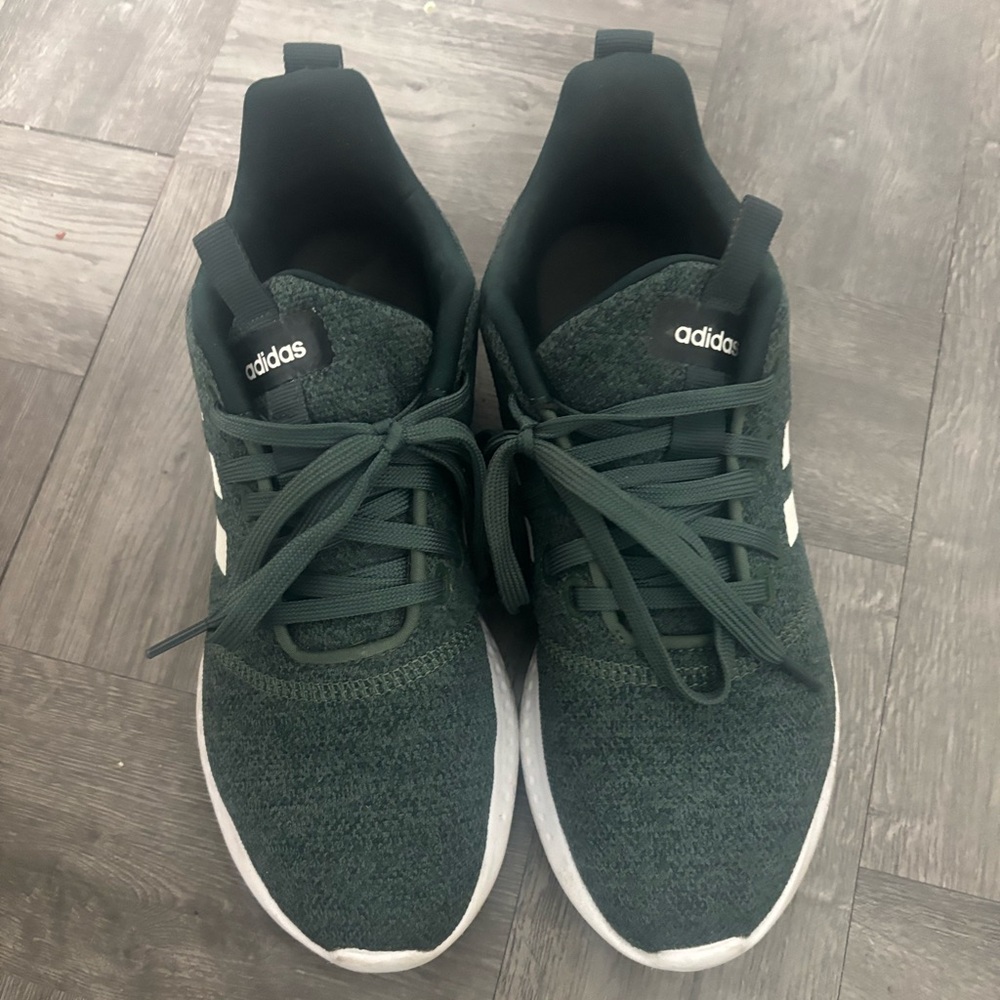 Adidas Green and White Sneakers with Modern Design